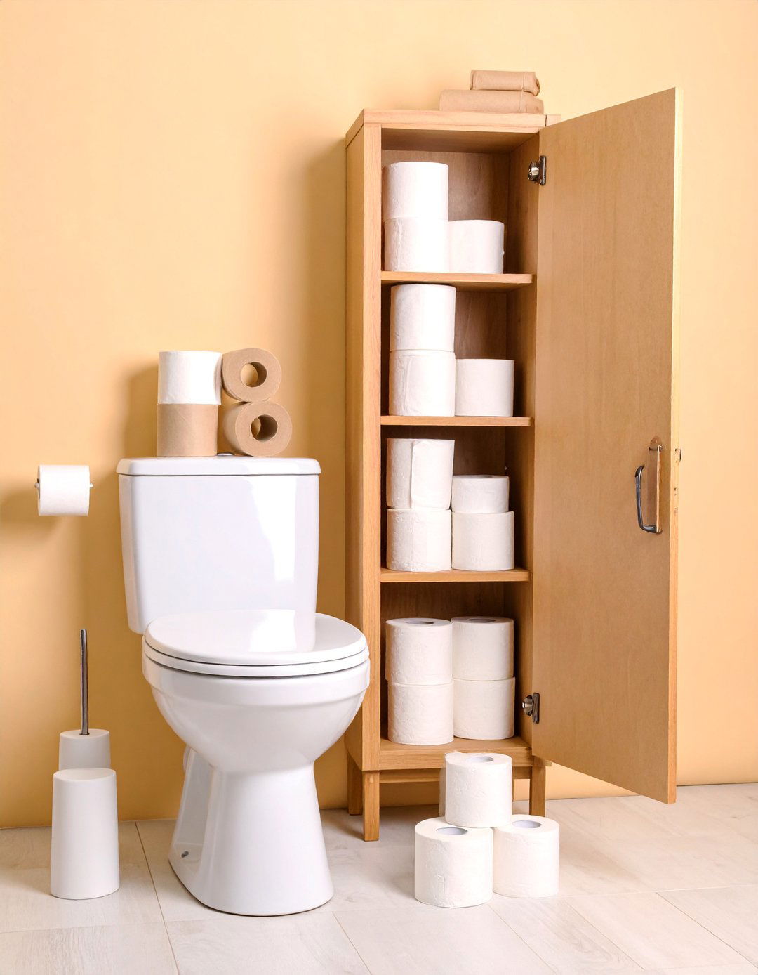 Toilet Paper Storage Cabinet - 25 Small Bathroom Storage Ideas
