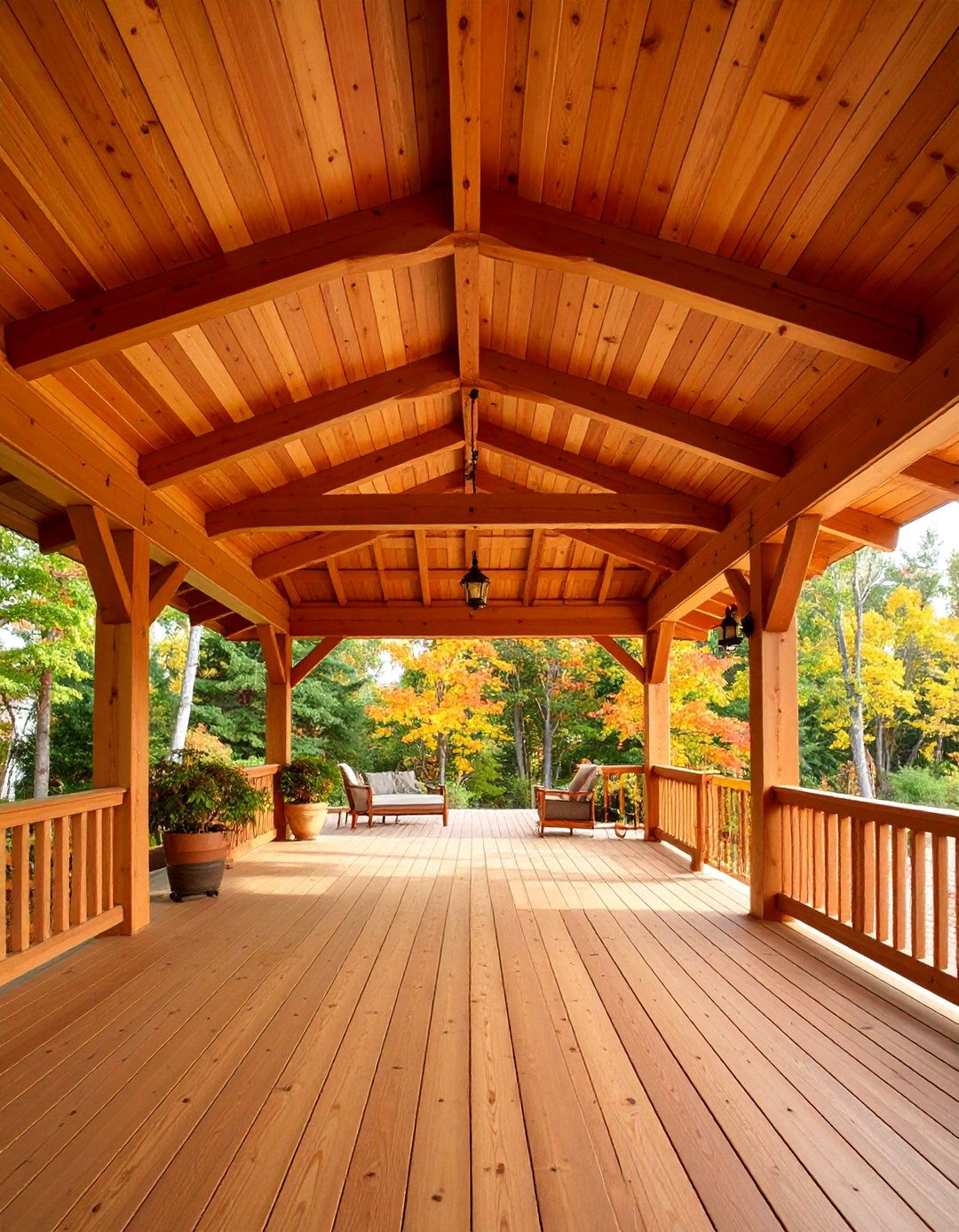 Tongue and Groove Cedar Porch Ceiling - 25 Wood Plank Ceiling Ideas