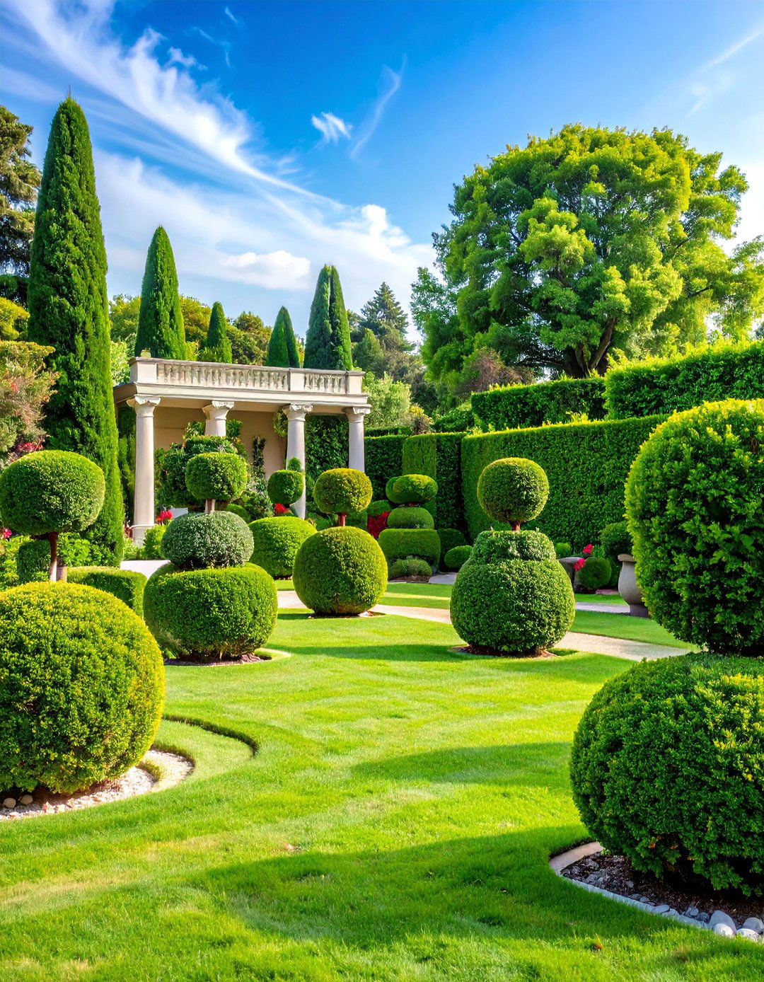 Topiary Parterre with Sculptural Elements - 25 Parterre Garden Ideas