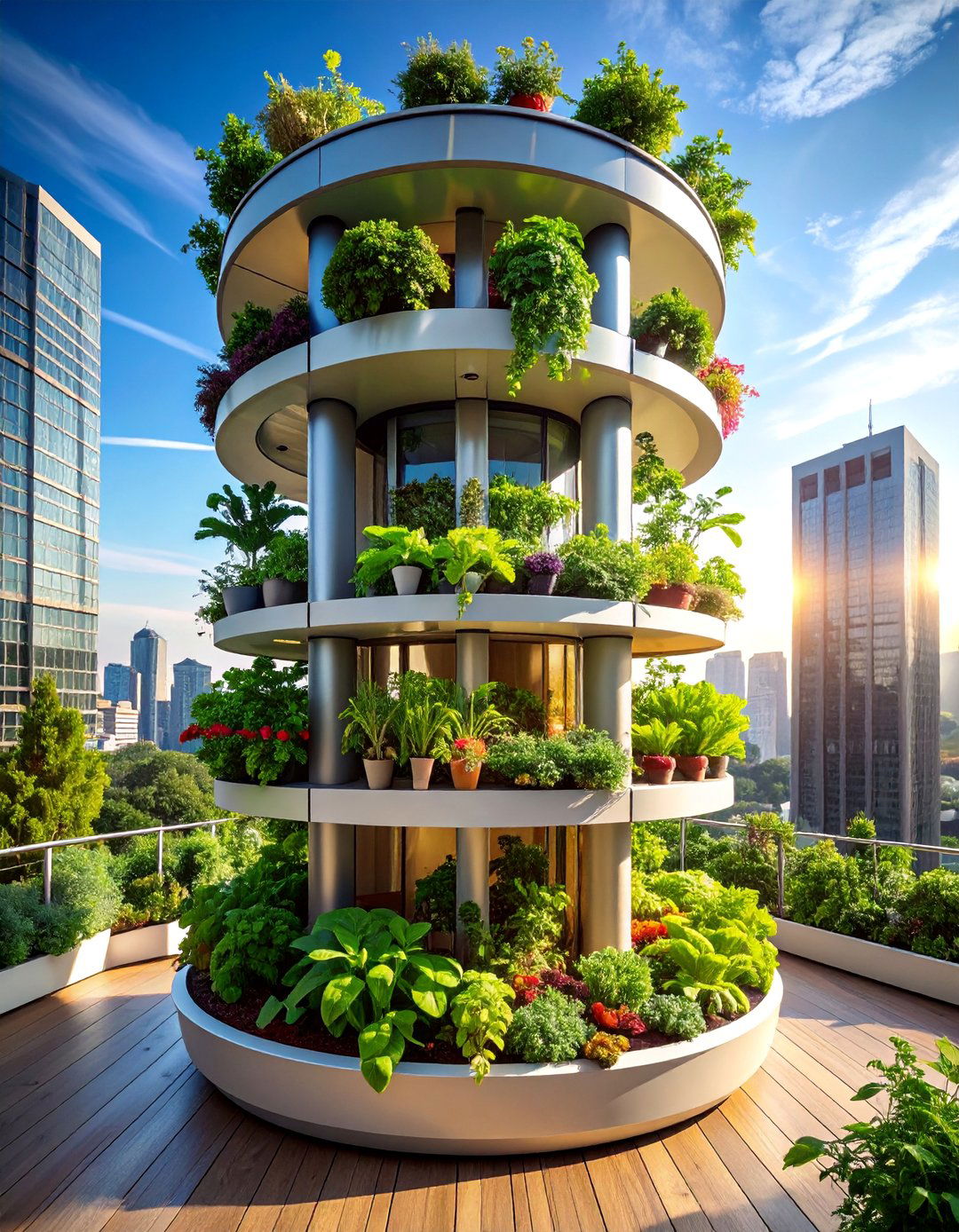 Tower Garden Vertical Garden with Rotating System - 25 Vertical Garden Ideas