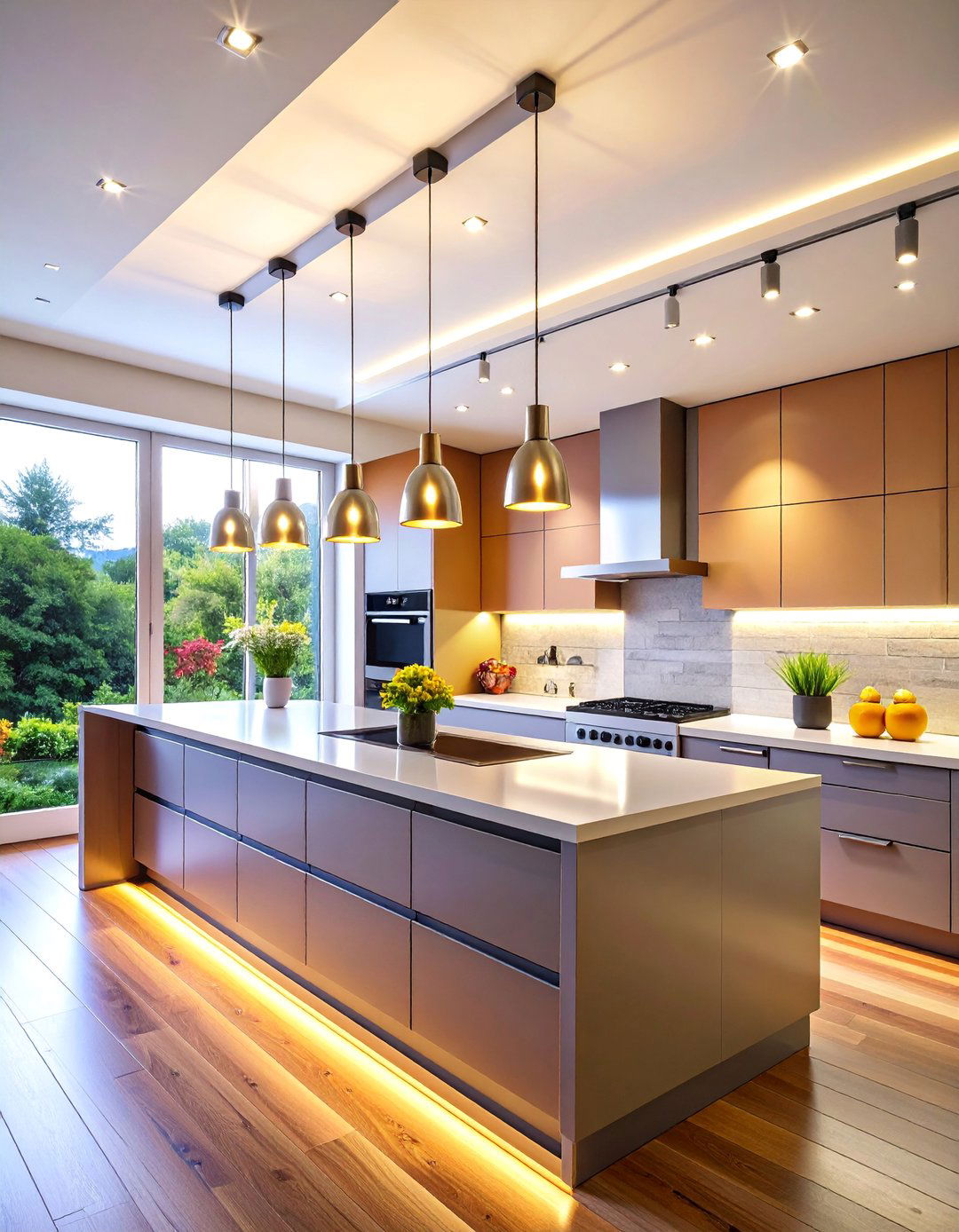 Track Lighting Flexibility System - 25 Kitchen Lighting Ideas