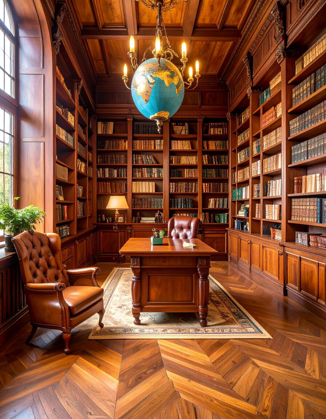 Traditional Academic Library Atmosphere - 25 Home Office Background Ideas
