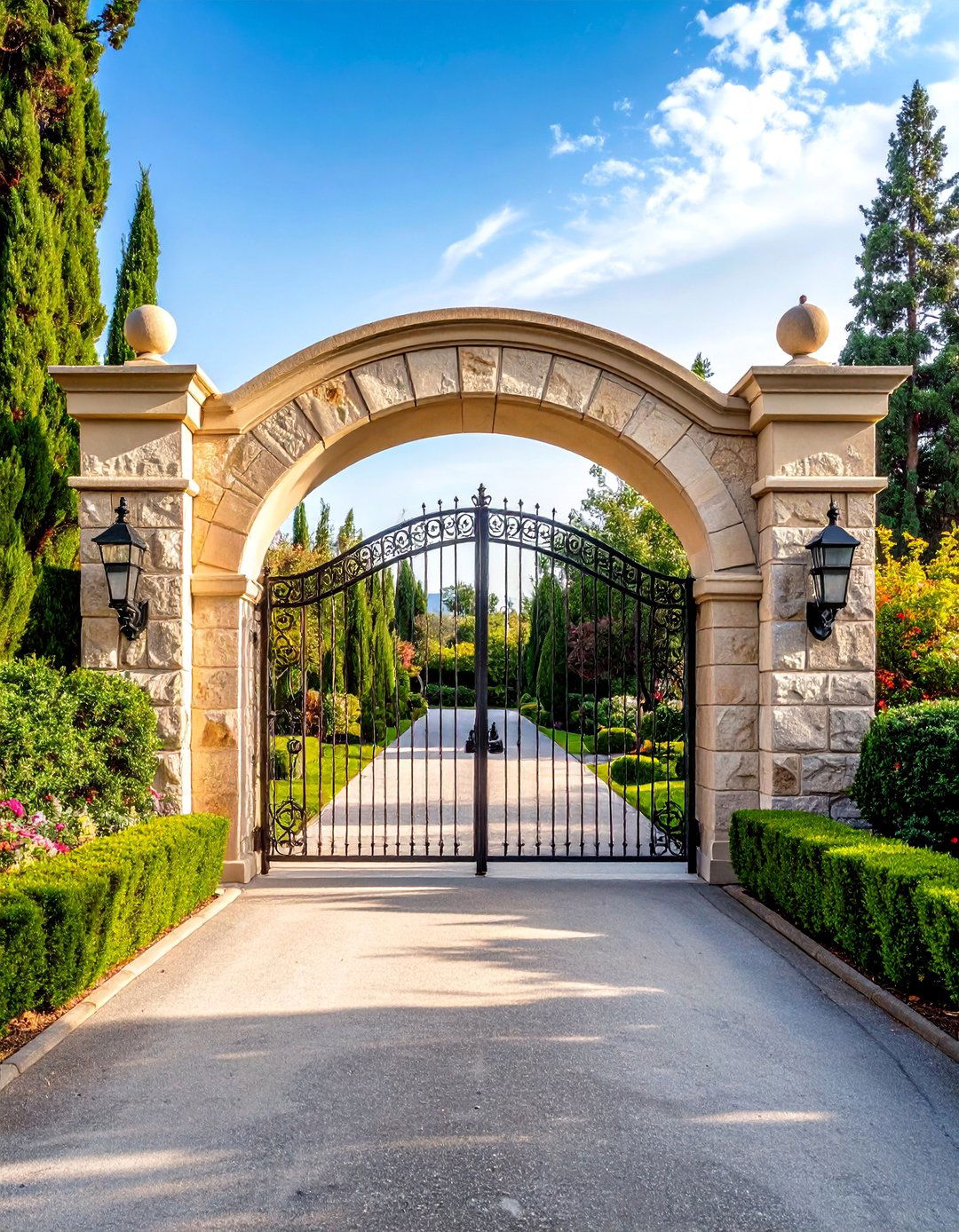 Traditional Arched Gate with Timeless Elegance - 25 Driveway Gate Ideas
