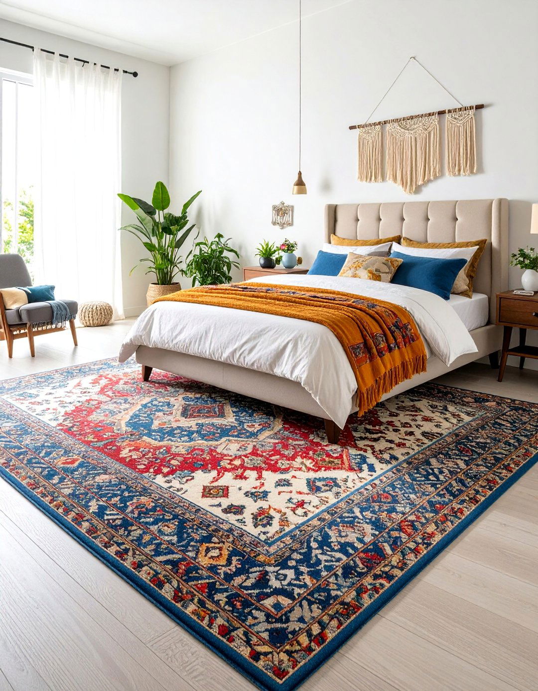 Traditional Bedroom Rug with Modern Color Updates - 25 bedroom rug ideas