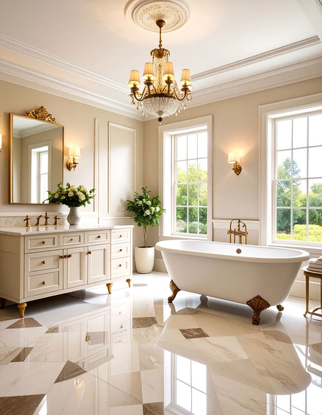 Traditional Beige Elegance - 25 Beige Bathroom Ideas