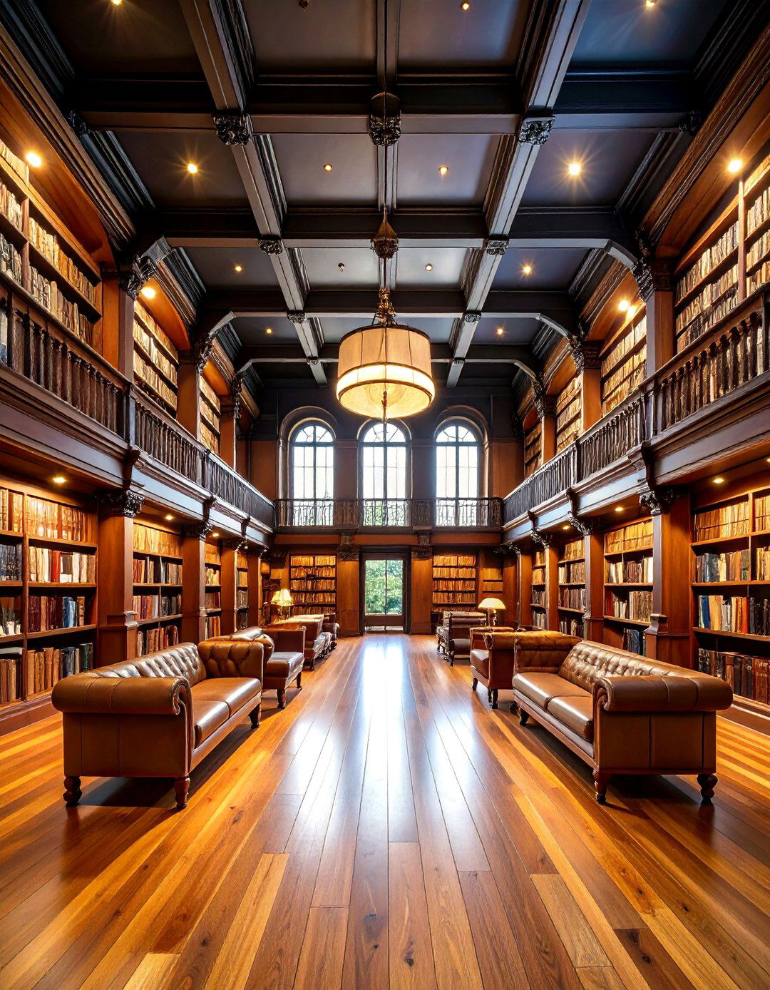Traditional Black Ceiling in Classic Library Study - 25 black ceiling ideas