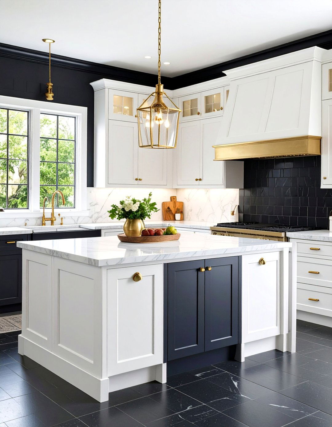 Traditional Black Subway with Beveled Edges - 25 Kitchen With Black Backsplash