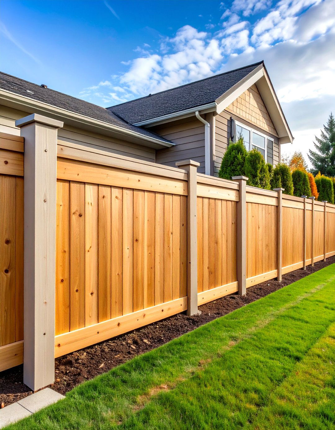 Traditional Board on Board Corner Fence - 25 Corner Fence Ideas