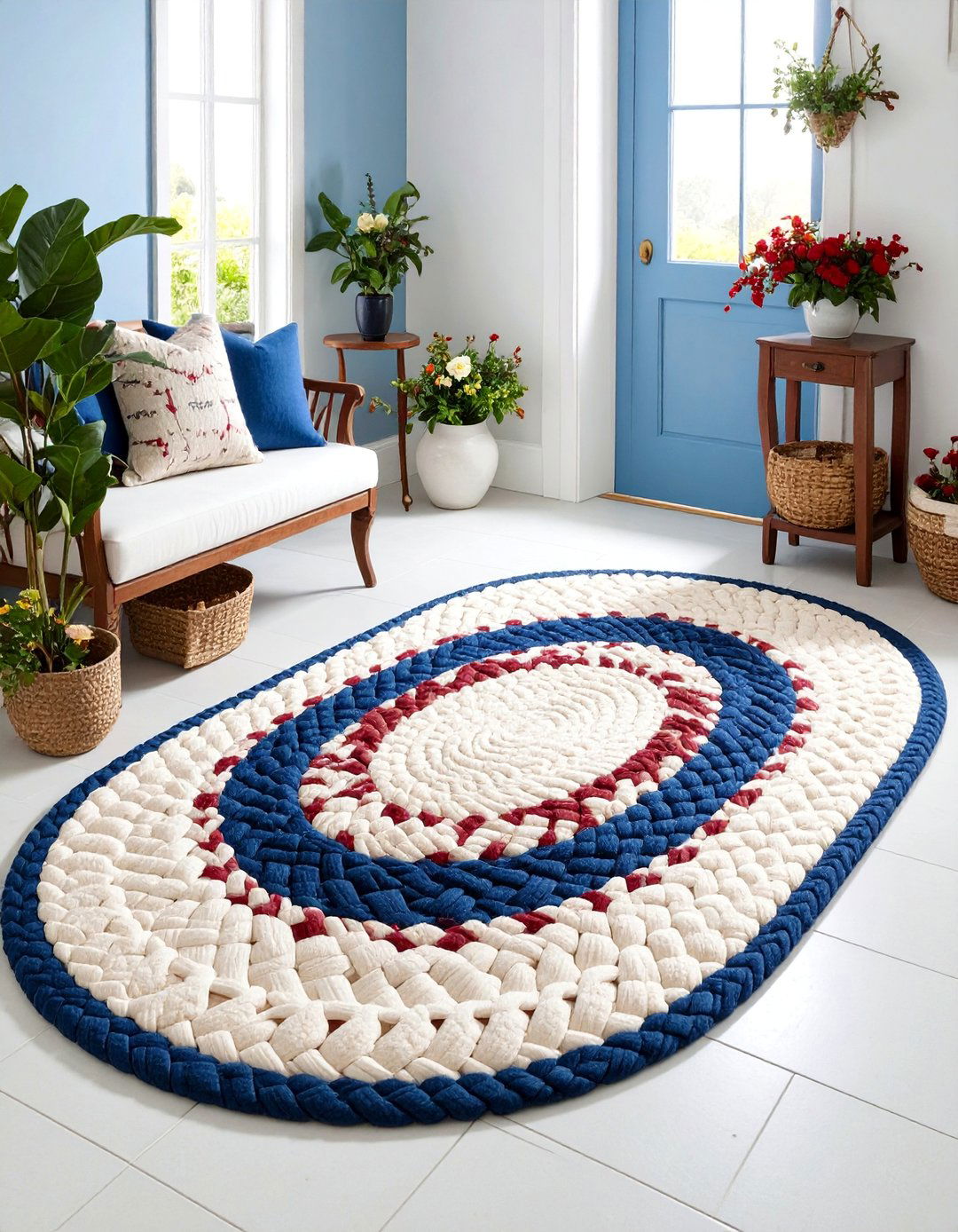 Traditional Braided Country Charm - 25 Entryway Rug Ideas