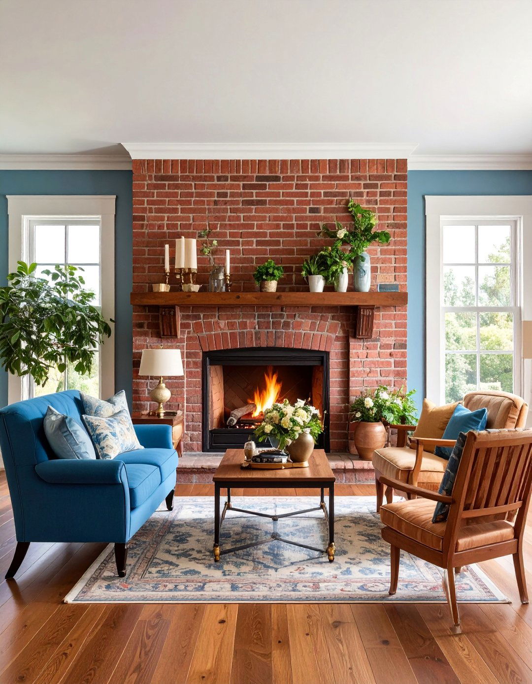 Traditional Brick Double Sided Fireplace with Timeless Appeal - 25 Double-sided Fireplace Ideas