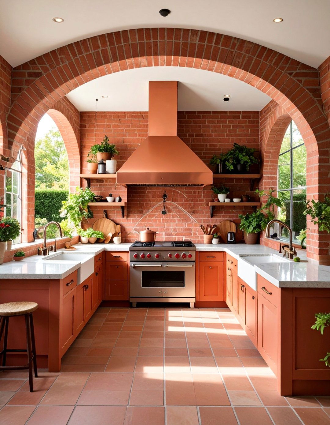 Traditional Brick Summer Kitchen with Classic Appeal - 25 Summer Kitchen Ideas