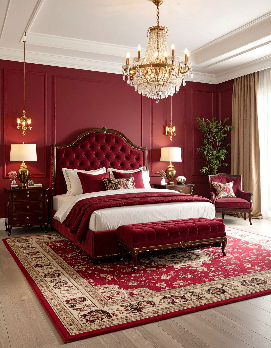Traditional Burgundy Elegance - 25 Burgundy Bedroom Ideas