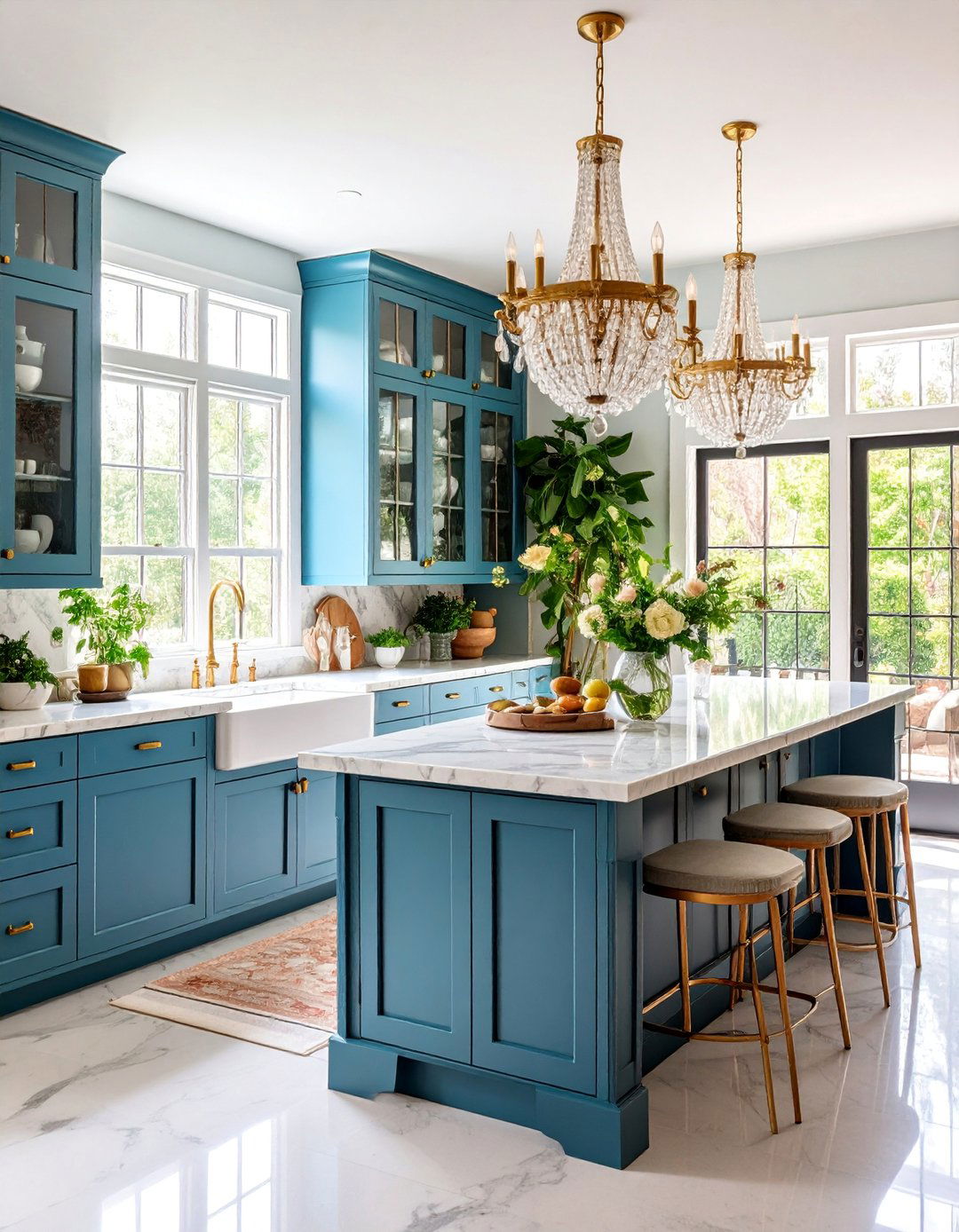 Traditional Butlers Pantry with Glass Front Cabinets - 25 Walk in Pantry Ideas
