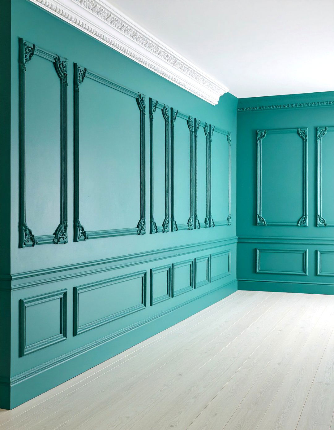 Traditional Chair Rail with Two Tone Paint Treatment - 25 Wall Molding Ideas