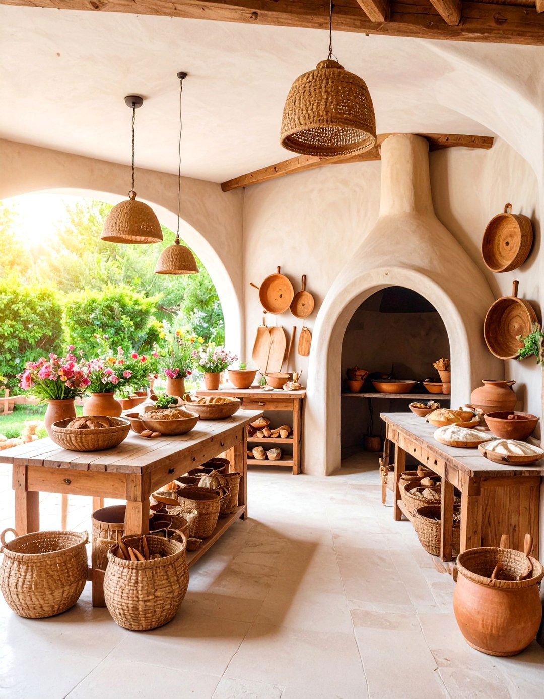 Traditional Clay Oven Bread Baking Kitchen - 25 Mexican Outdoor Kitchen Ideas