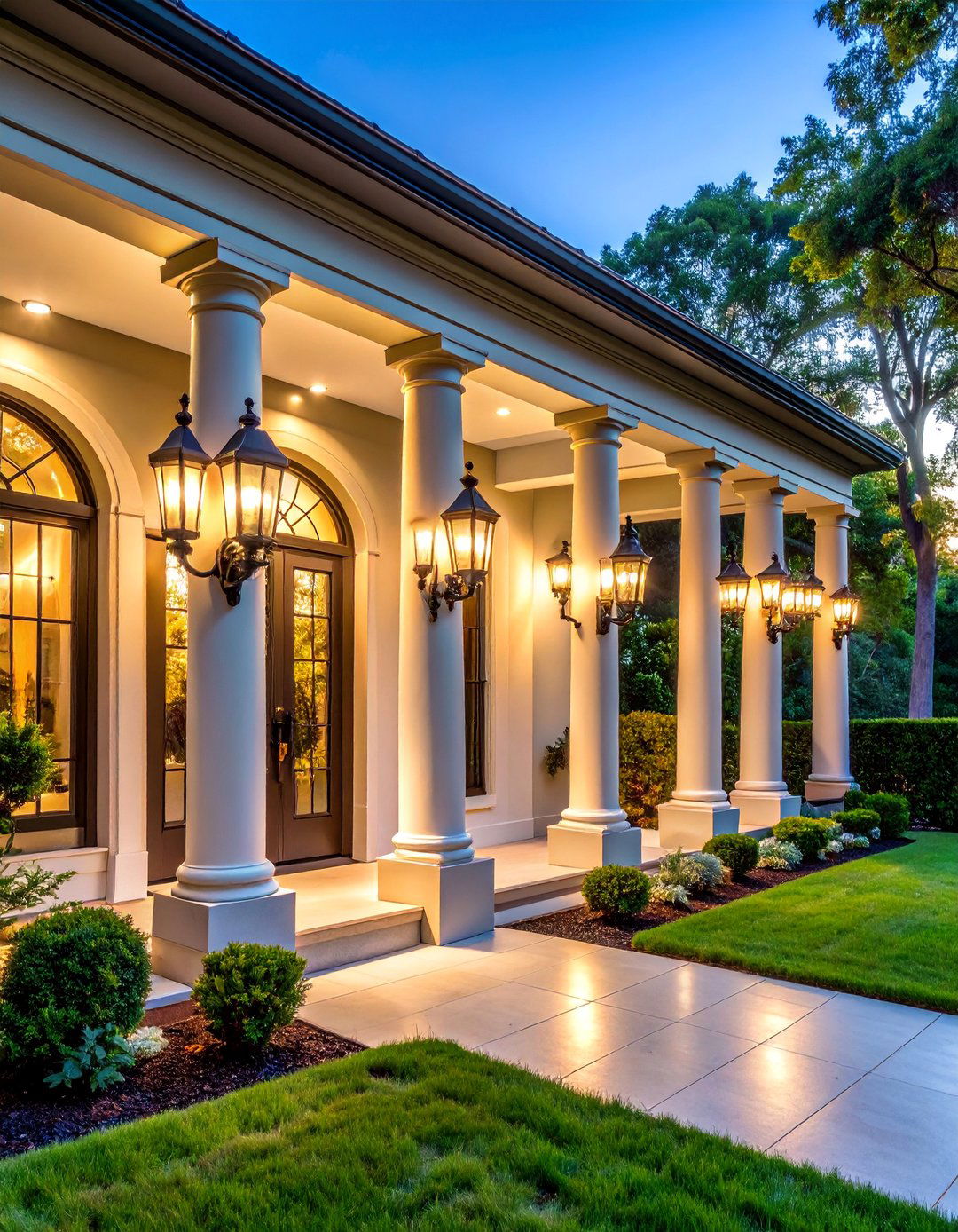 Traditional Coach Light Driveway Elegance - 25 Driveway Lighting Ideas