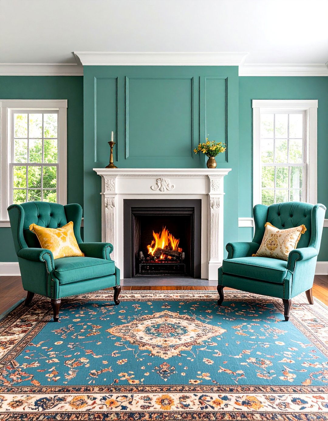 Traditional Colonial Fireplace with Paneled Surround - 25 Small Living Room Fireplace Ideas