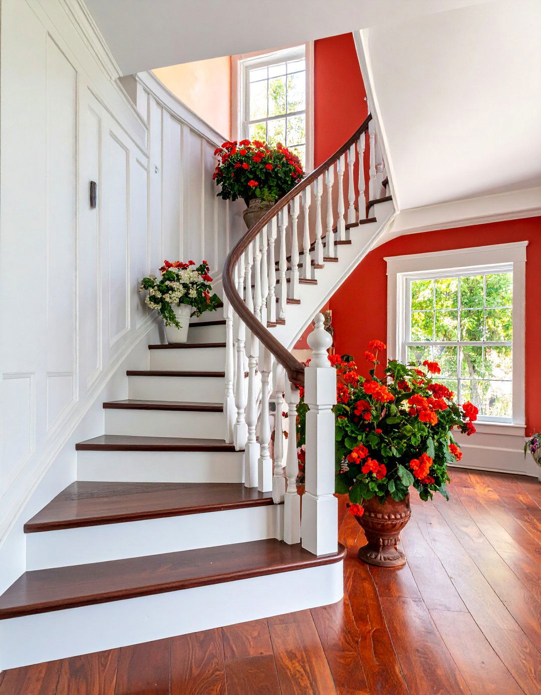 Traditional Colonial Staircase with Wainscoting Details - 25 Staircase Ideas