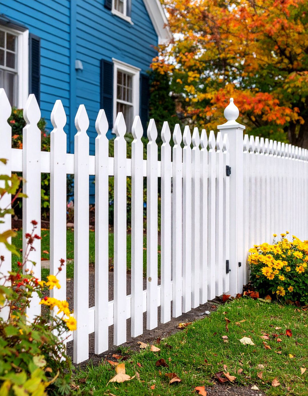 Traditional Colonial White Picket Gate - 25 Front Door Gate Ideas