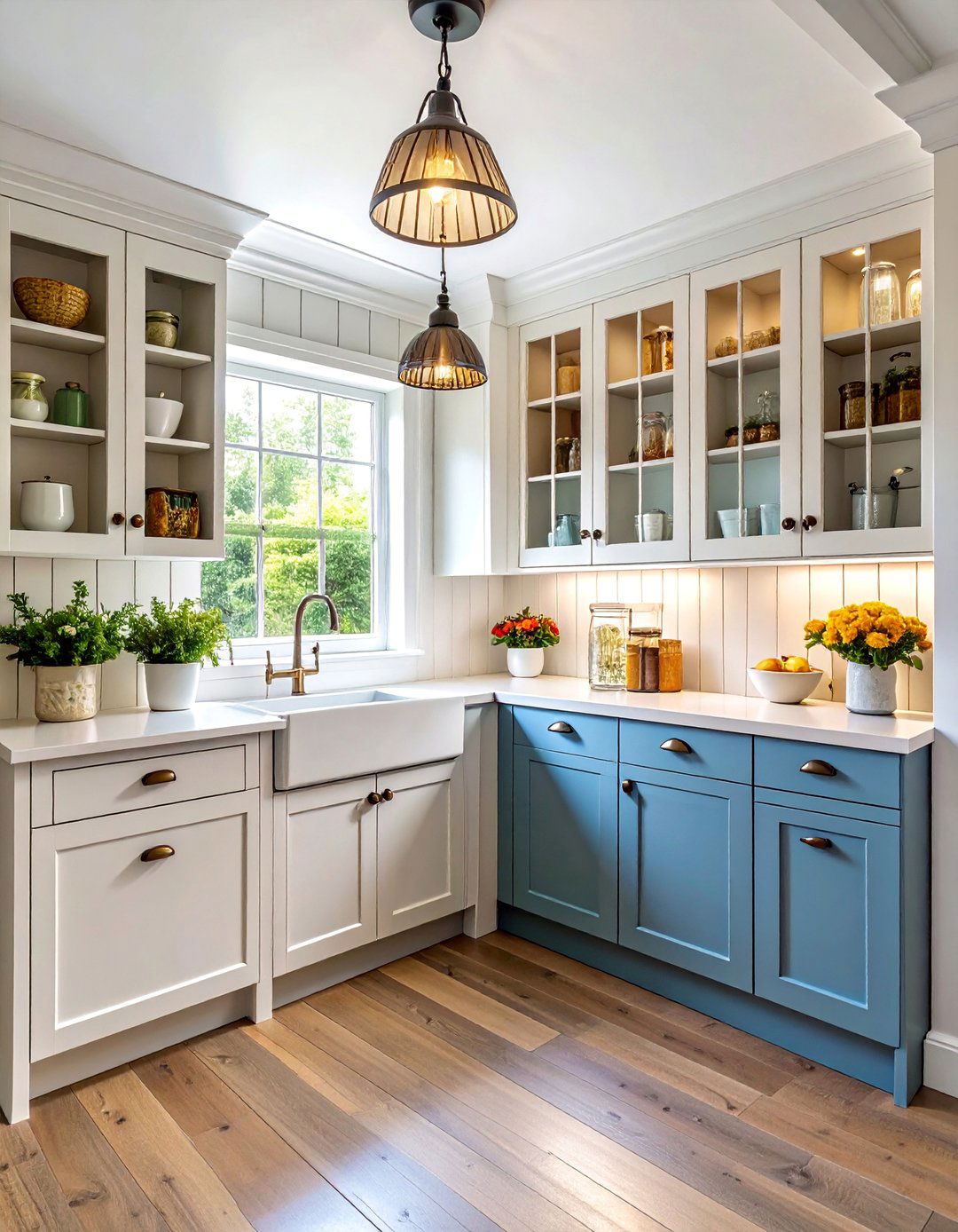 Traditional Corner Pantry with Beadboard and Crown Molding - 25 Corner Pantry Ideas