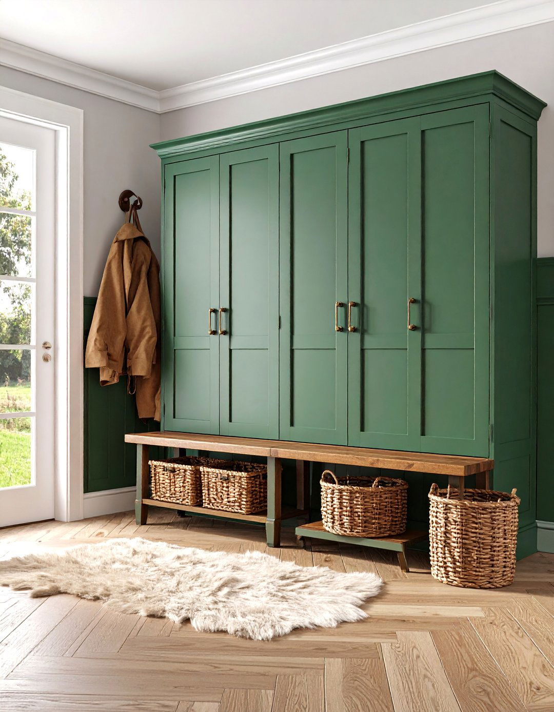 Traditional Country Boot Room with Shaker Cabinetry - 25 Boot Room Ideas