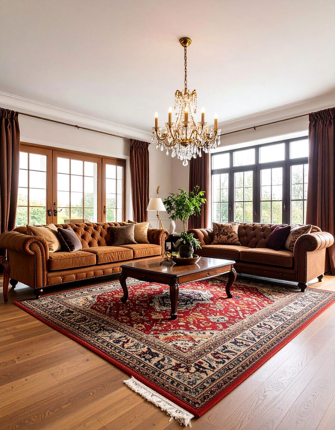 Traditional Dark Brown Couch with Classic Elegance - 25 Dark Brown Couch Living Room Ideas