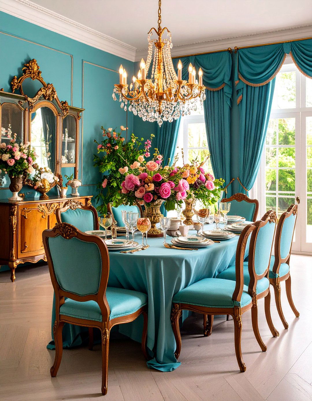 Traditional Dining Room with Antique Furniture - 25 Nancy Meyers Interior Design Ideas