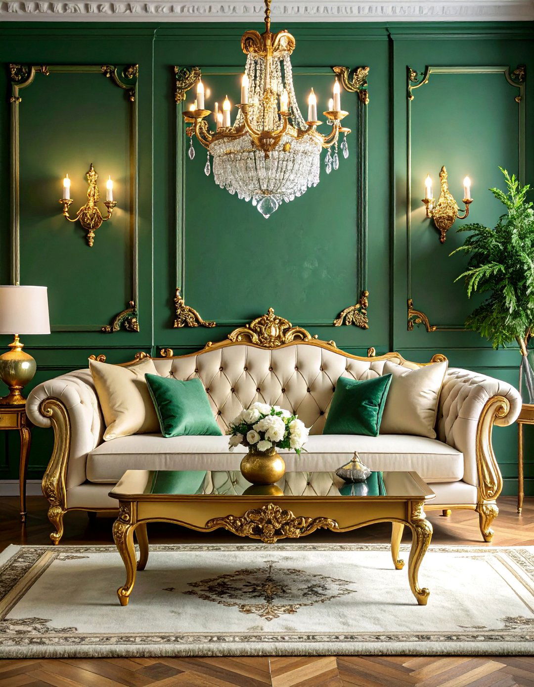 Traditional Elegant Cream and Gold Living Room - 25 Cream and Gold Living Room Ideas