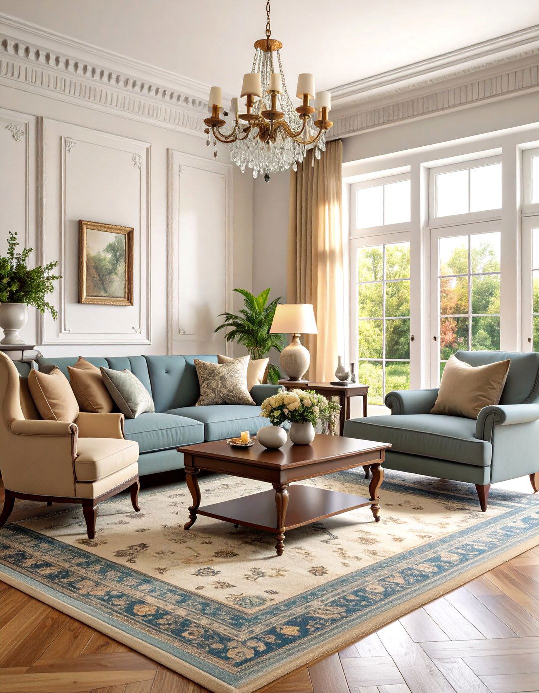 Traditional Elegant Grey and Beige Living Room - 25 Grey and Beige Living Room Ideas