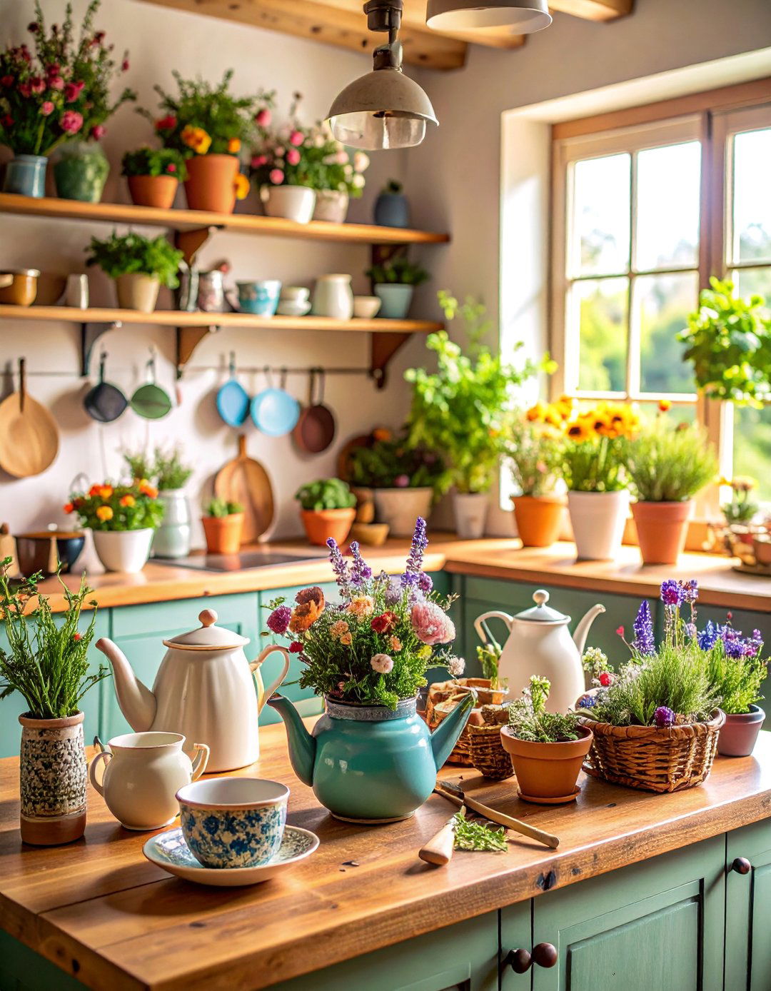 Traditional English Cottage Garden - 25 Kitchen Counter Decor Ideas