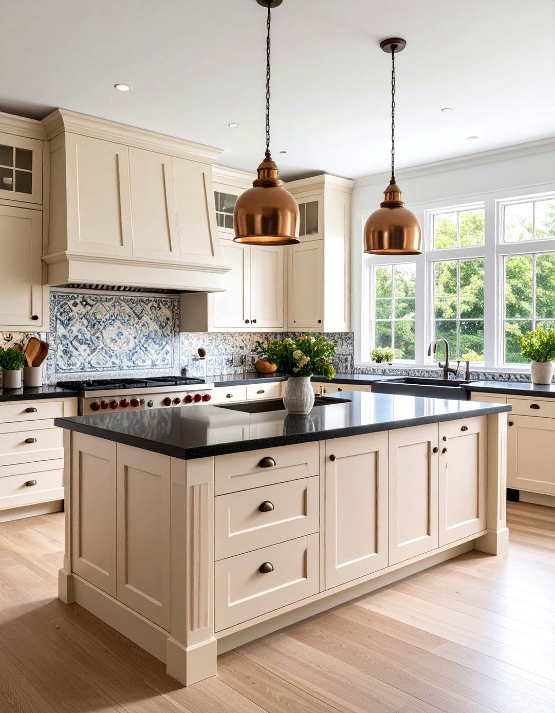 Traditional English Country Black Granite Kitchen - 25 Black Granite Countertops Kitchen Ideas