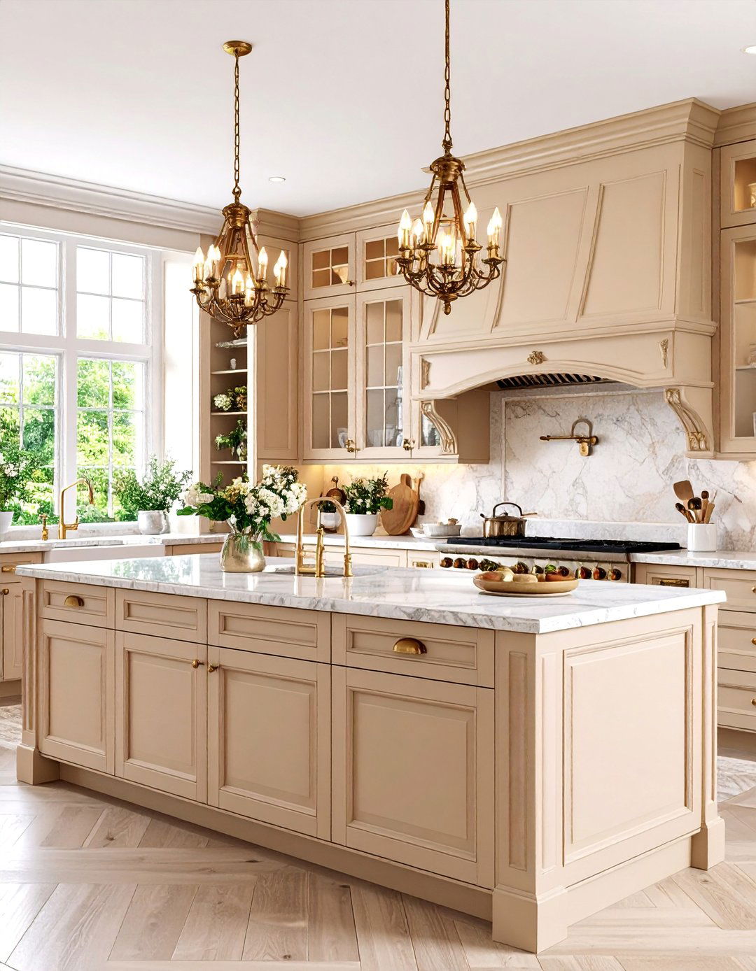 Traditional English Countryside Beige Kitchen - 25 Kitchens With Beige Kitchen Cabinets