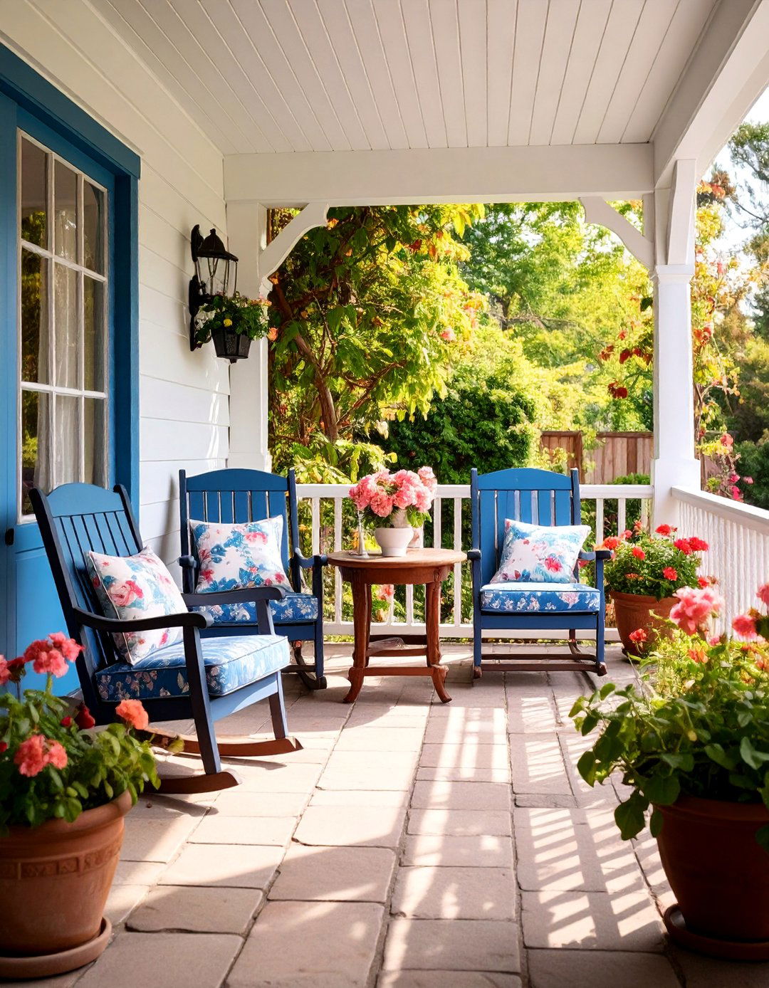 Traditional English Garden Three Season Porch with Floral Patterns - 25 Three Season Porch Ideas