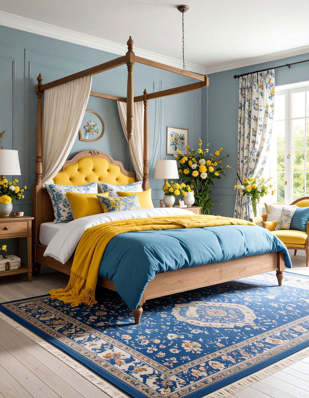 Traditional English Yellow and Grey Bedroom - 25 Yellow and Grey Bedroom Ideas