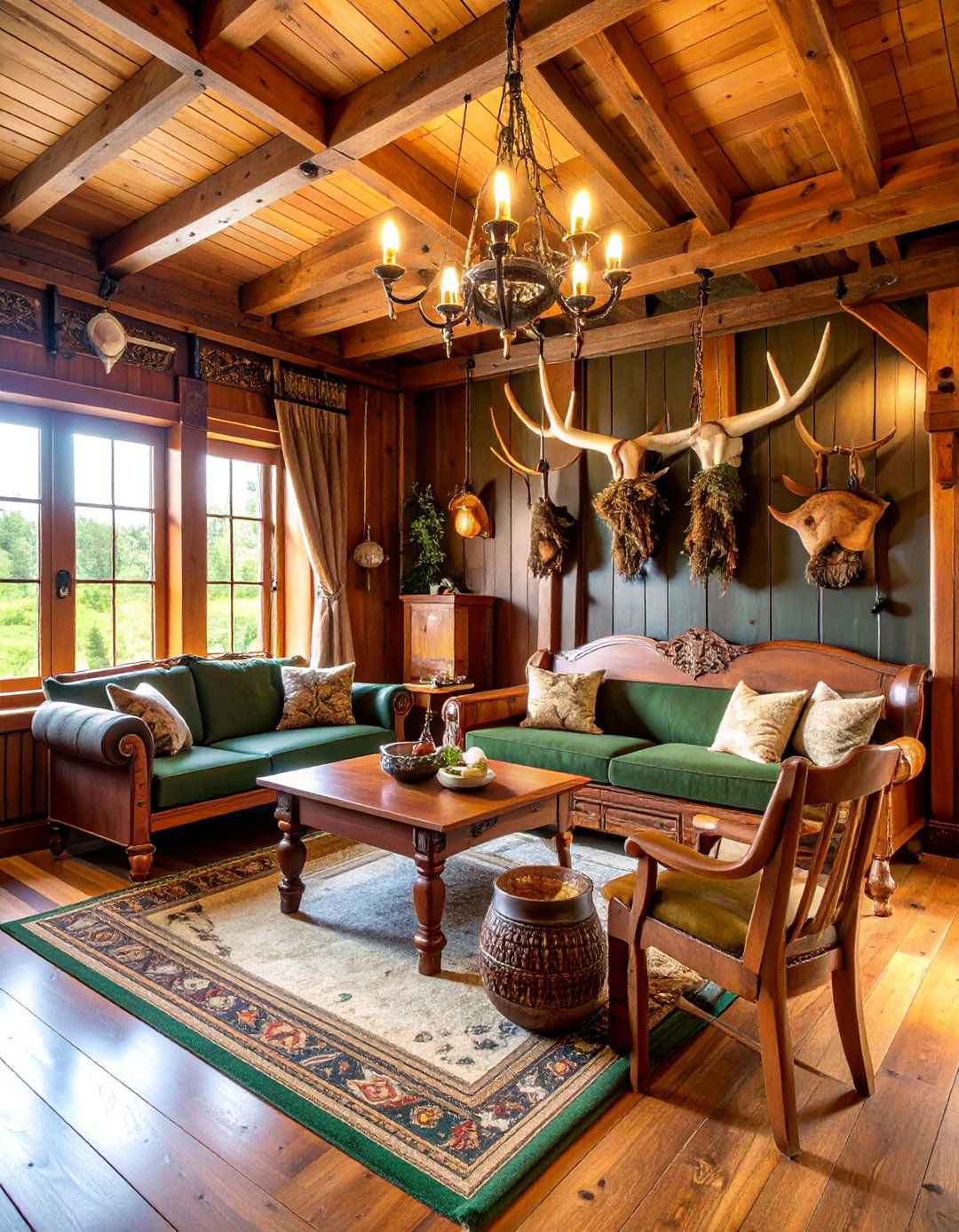 Traditional German Hunting Lodge Trophy Stube - 25 Hunting Trophy Room Ideas