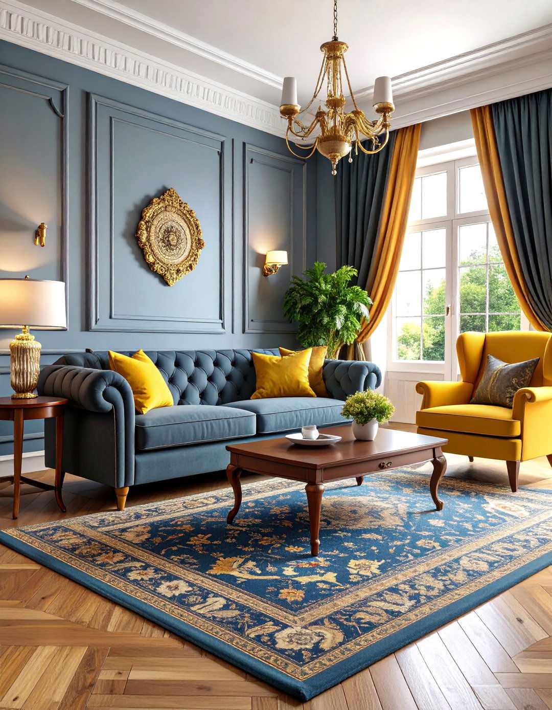 Traditional Grey and Yellow Living Room - 25 Grey and Yellow Living Room Ideas