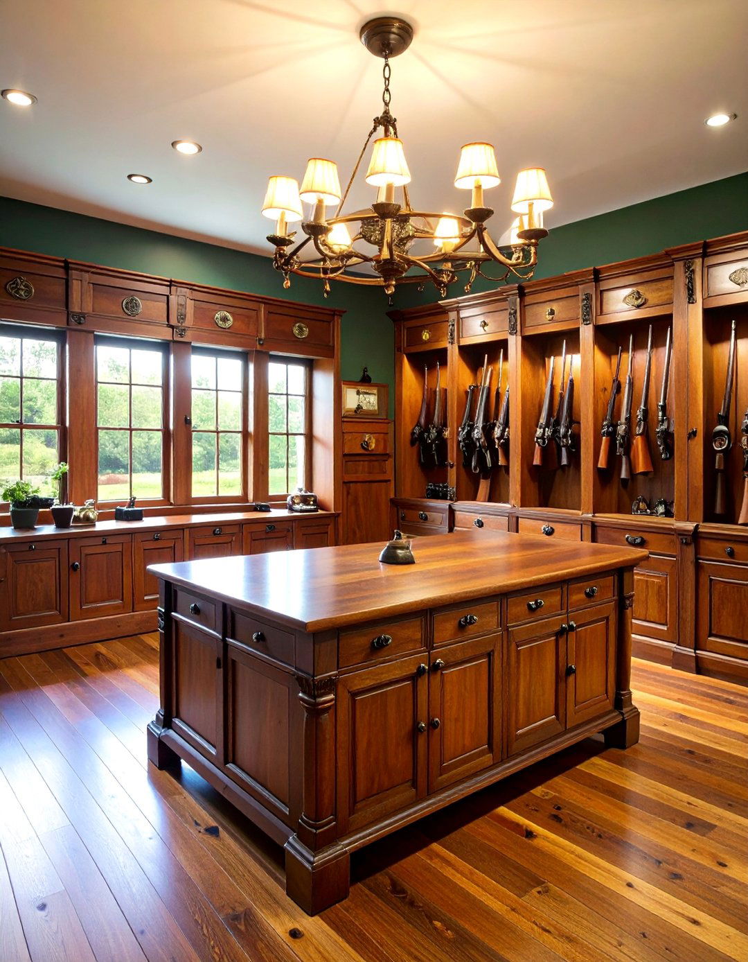 Traditional Gun Cabinet Room with Heirloom Display - 25 Gun Room Ideas