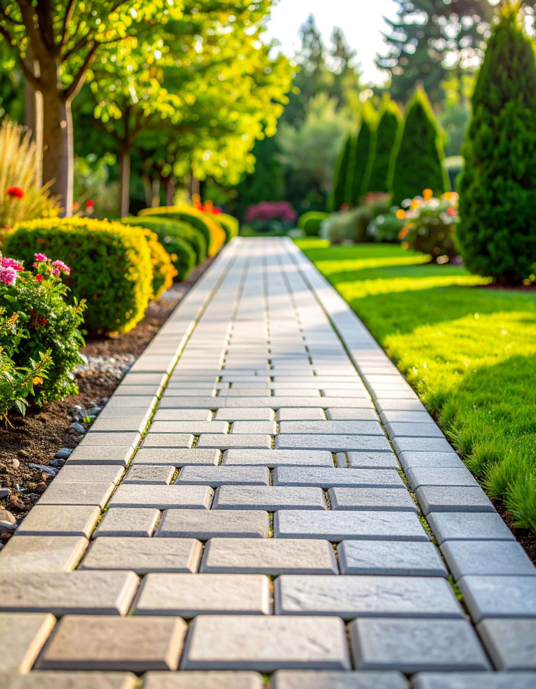 Traditional Herringbone Cobblestone Walkway - 25 Cobble Stone Walkway Ideas