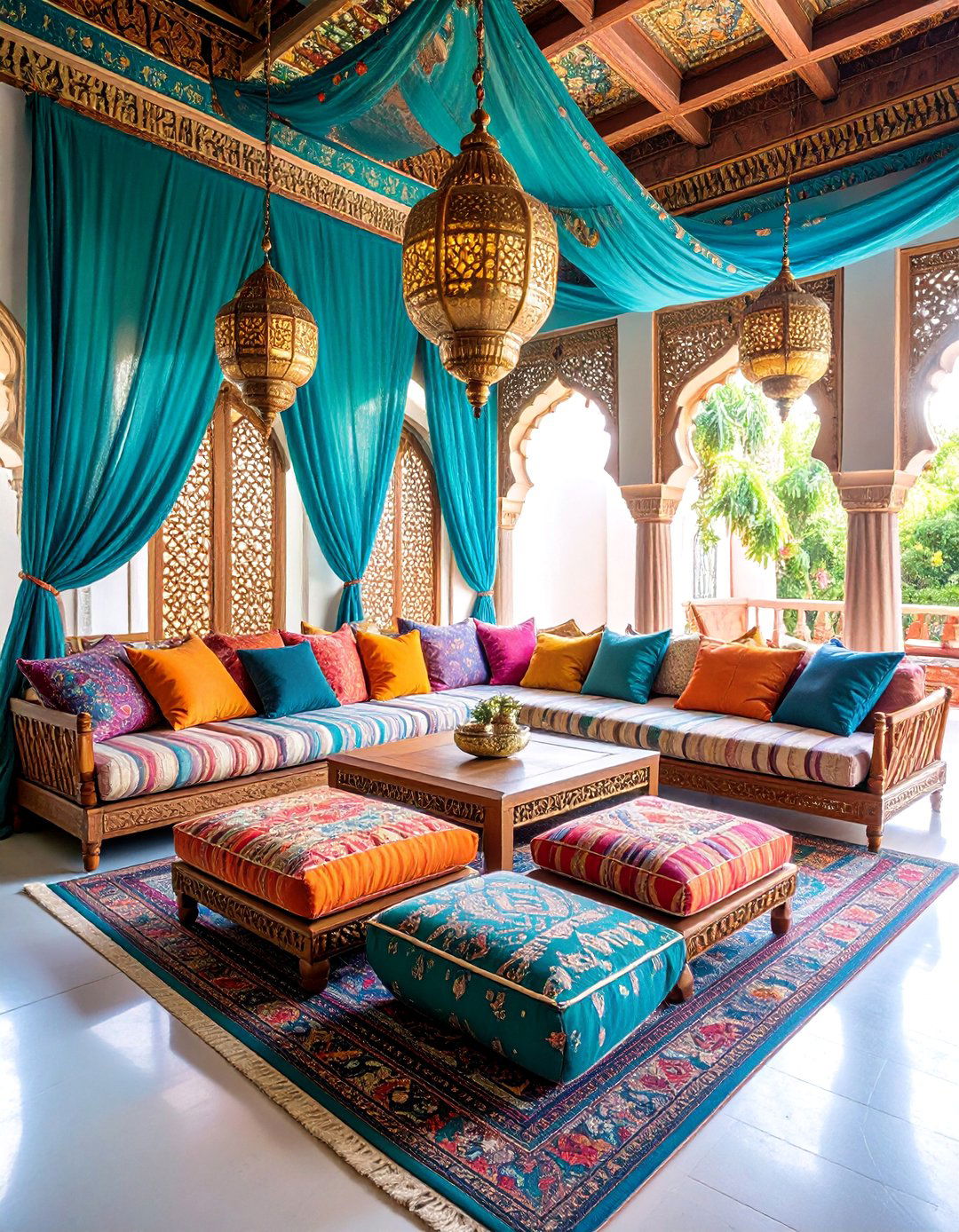 Traditional Indian Diwan Seating - 25 Floor Seating Ideas