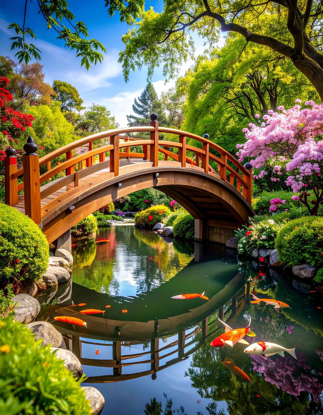 Traditional Japanese Arched Garden Bridge - 25 Garden Bridge Ideas