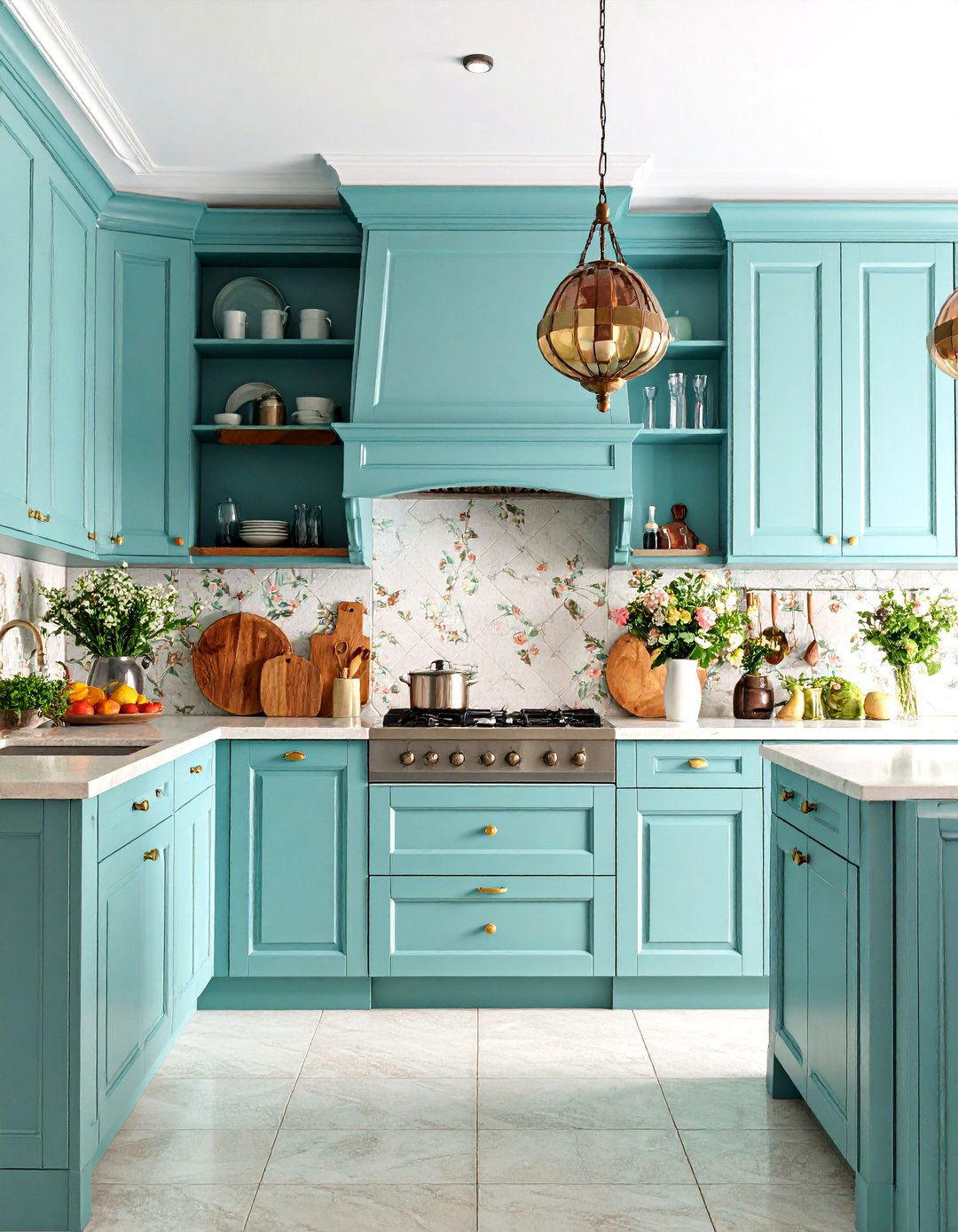 Traditional Kitchen with Built In Plate Racks - 25 Kitchens Without Upper Cabinets