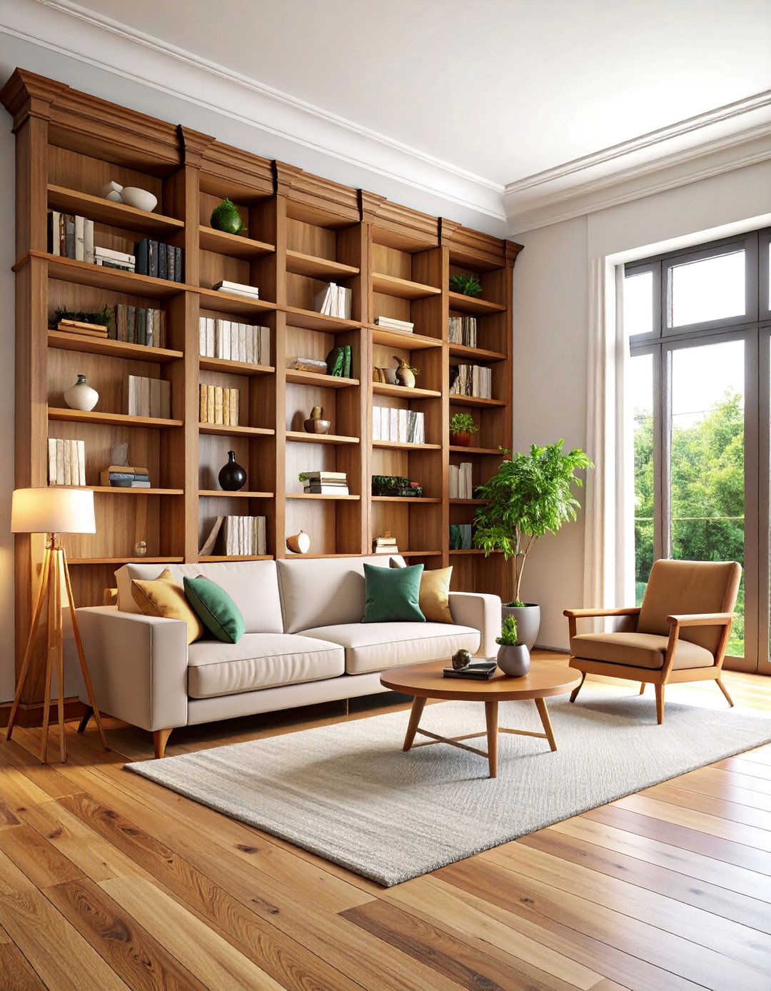 Traditional Living Room Shelf Built In Library - 25 Living Room Shelf Ideas