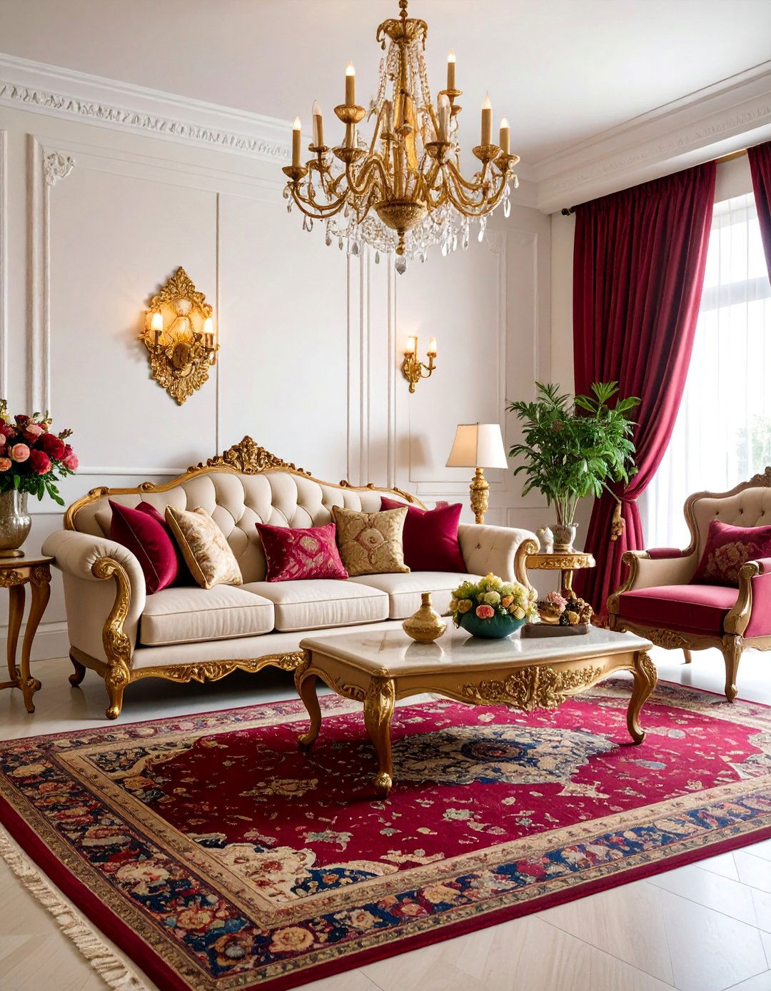 Traditional Living Room with Persian Rug Foundation - 25 Traditional Living Room Ideas