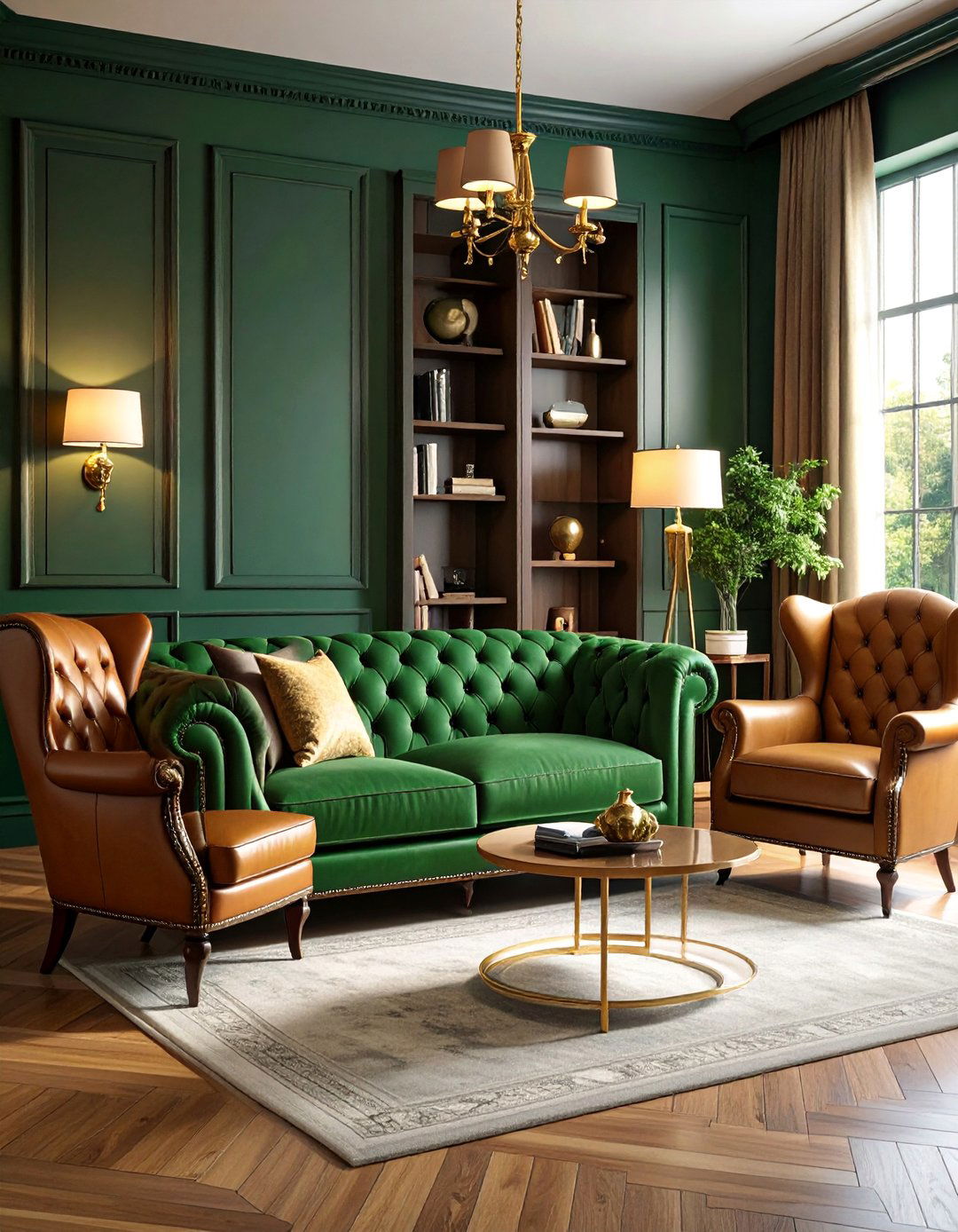 Traditional Living Room with Tufted Chesterfield Sofa - 25 Traditional Living Room Ideas