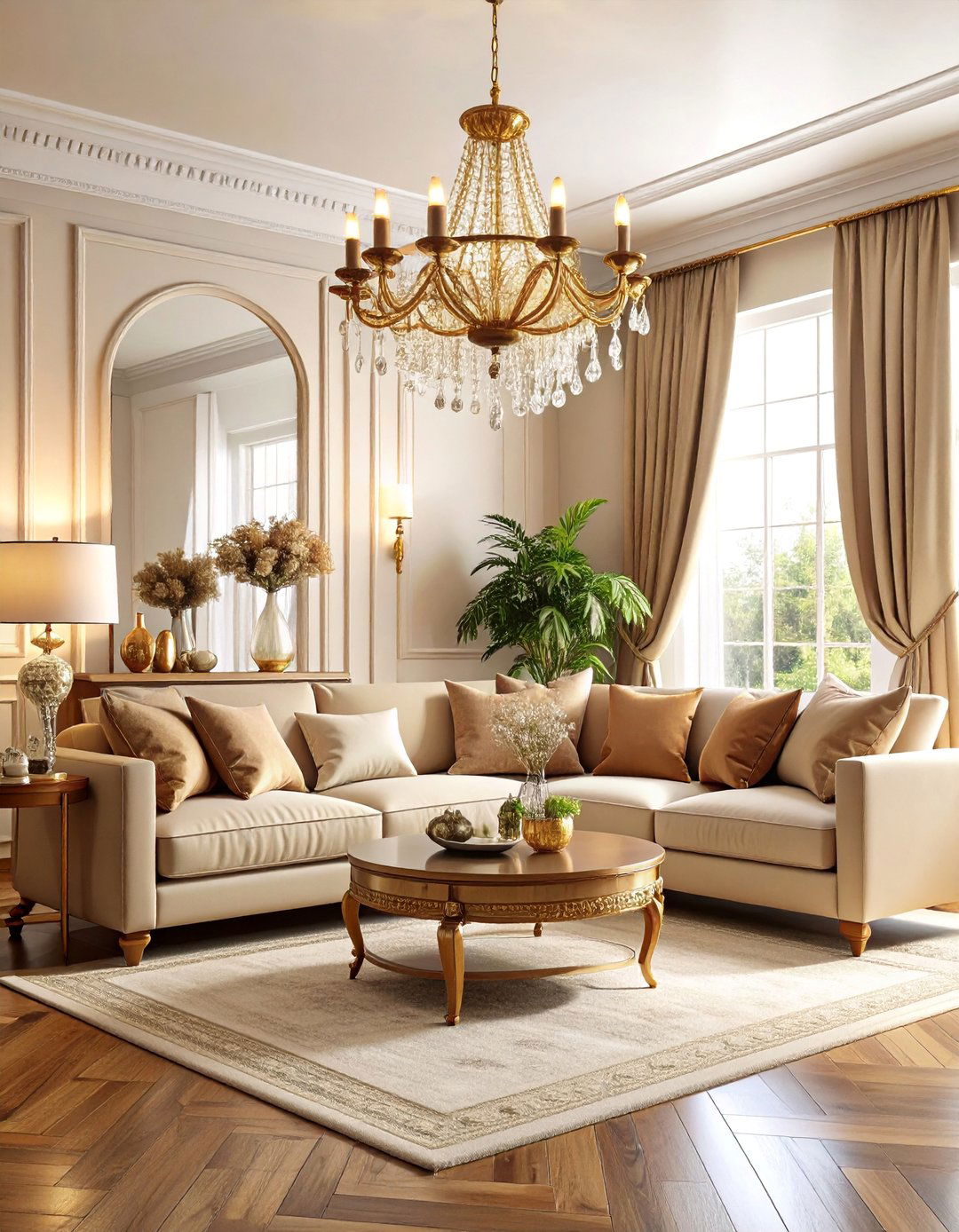 Traditional Living Room with Warm Neutral Palette - 25 Traditional Living Room Ideas