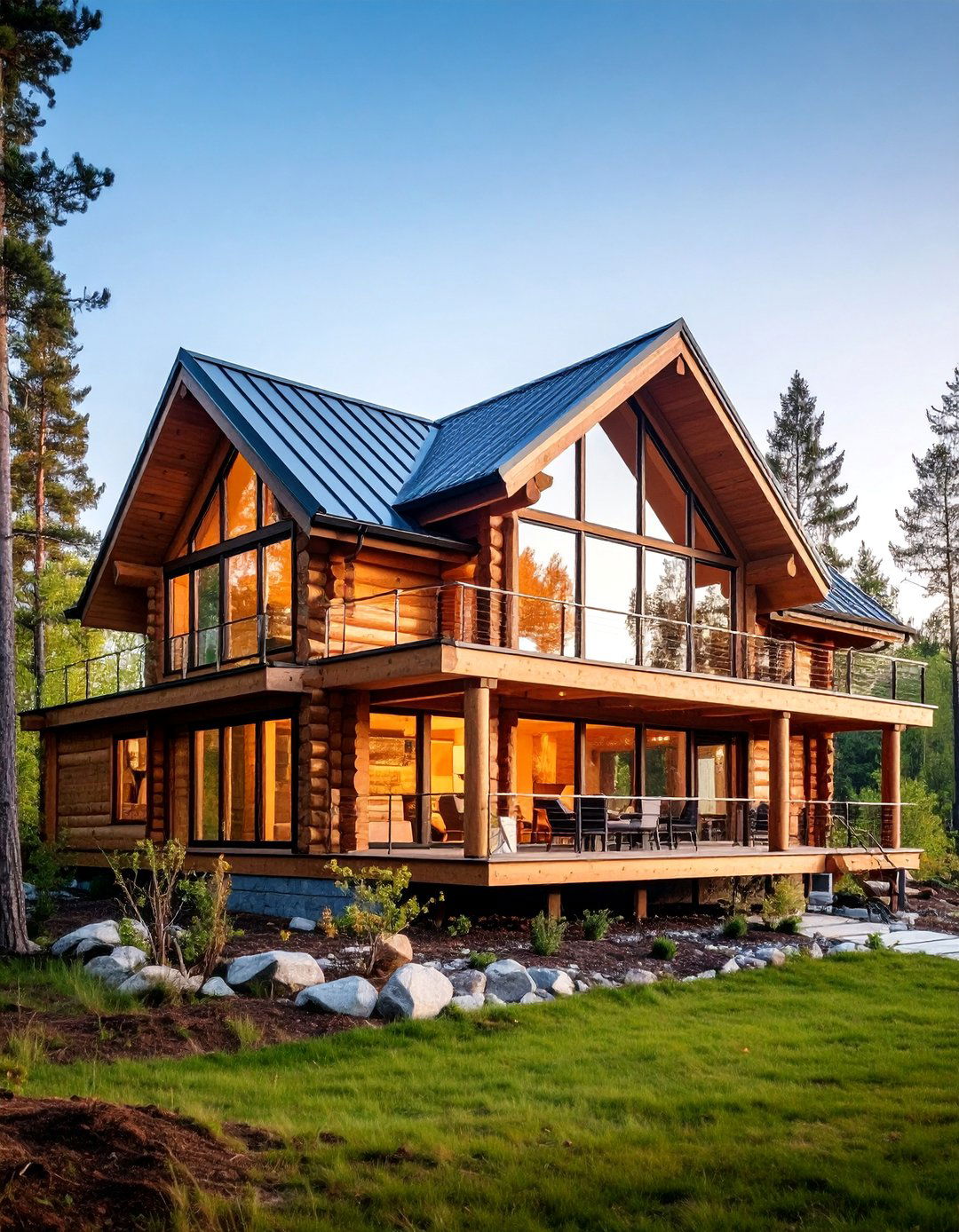 Traditional Log Construction with Modern Details - 25 Scandinavian House Exterior Ideas
