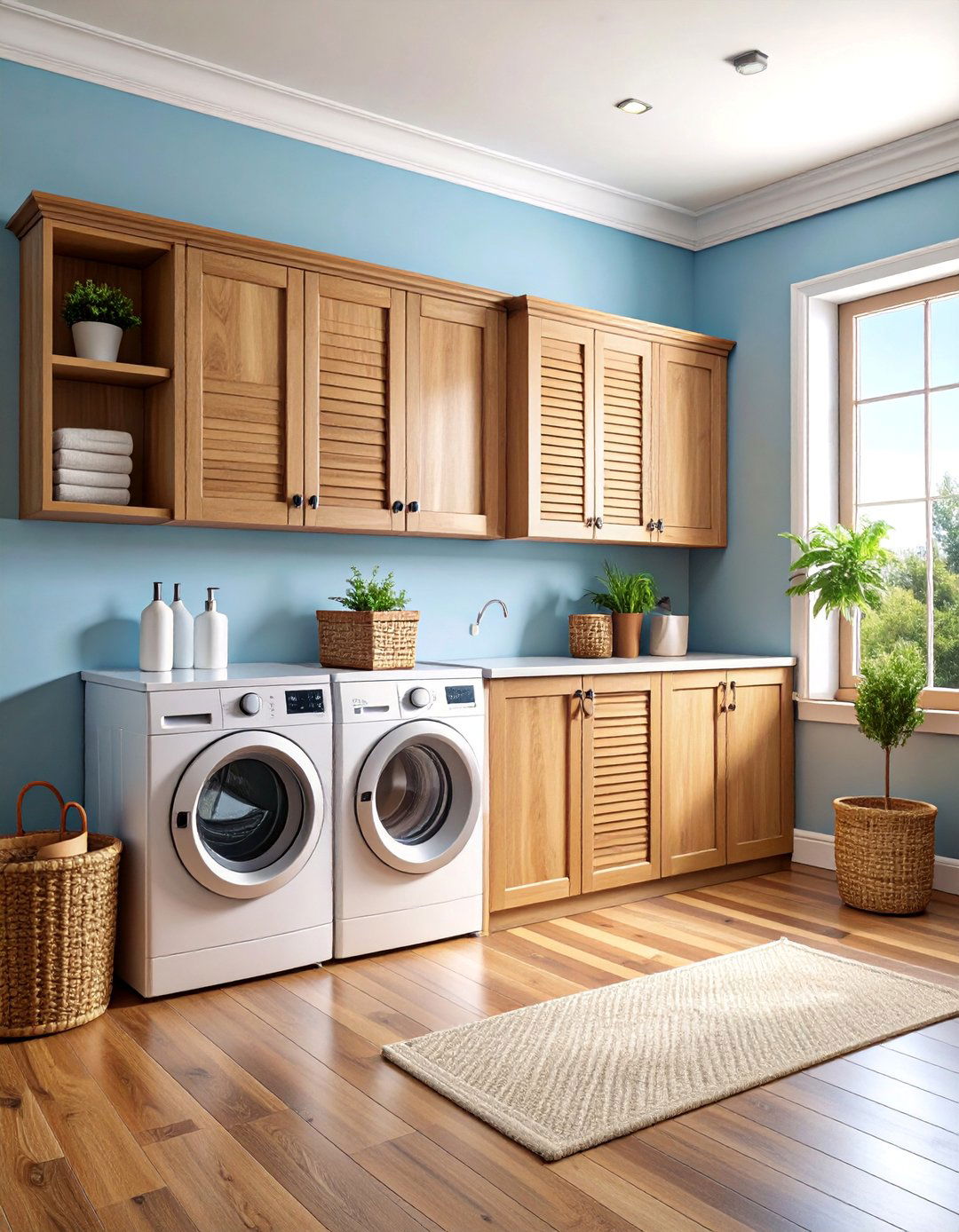 Traditional Louvered Bifold with Upper Ventilation and Lower Solid Panel - 25 Laundry Room Door Ideas