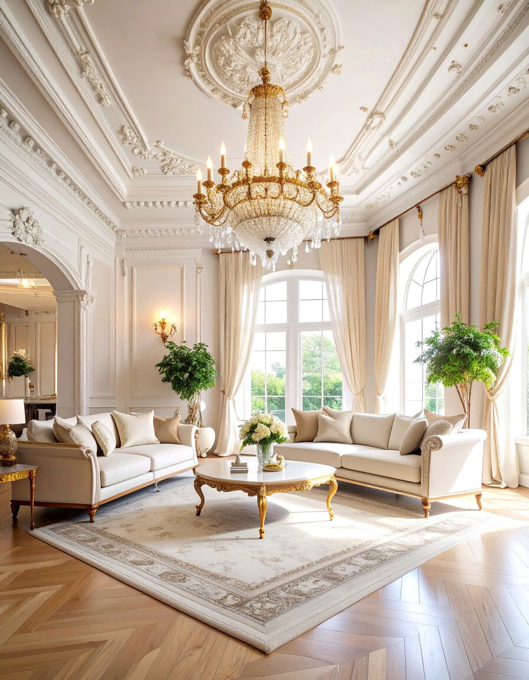 Traditional Medallion and Molding Ceiling - 25 Accent Ceiling Ideas