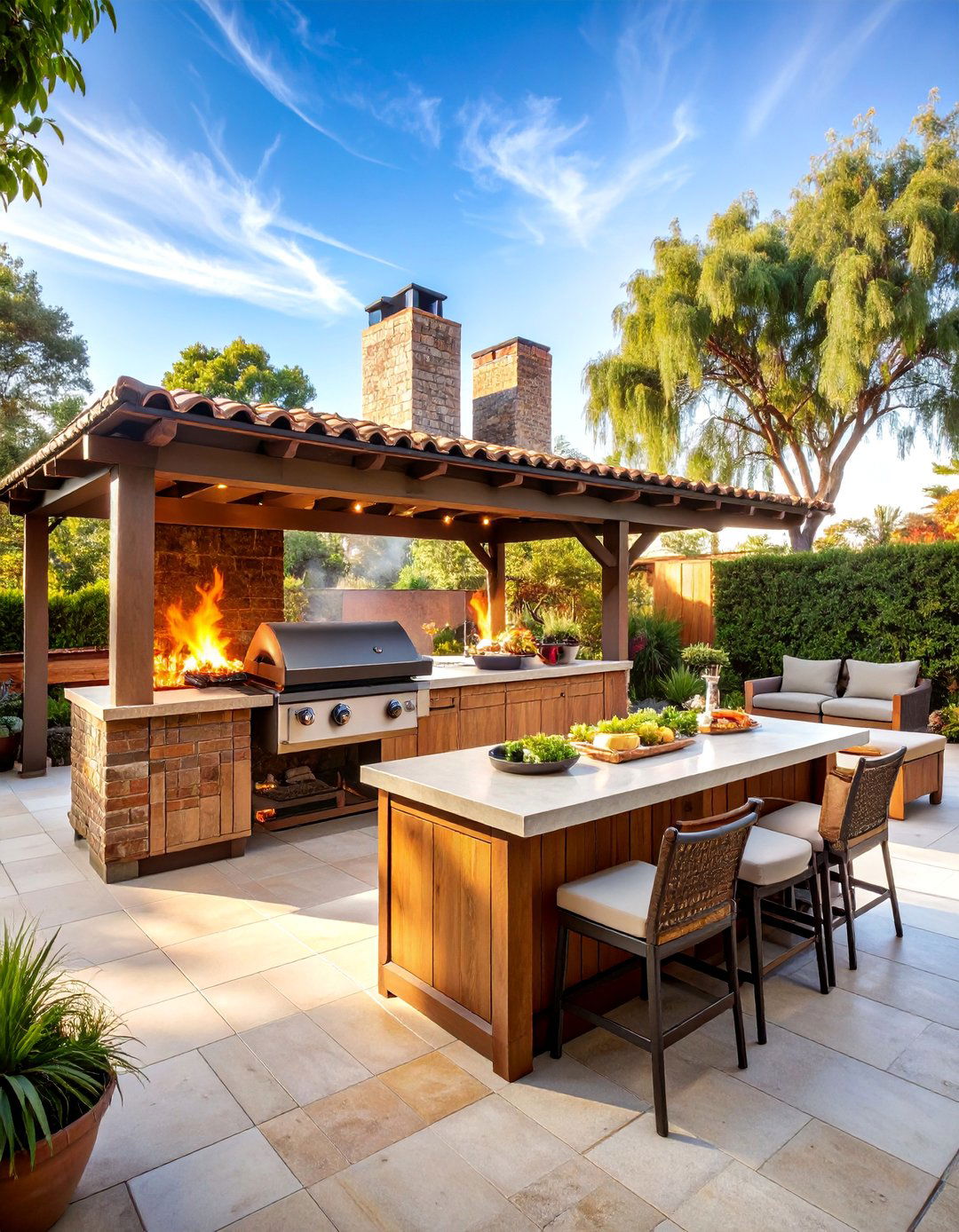Traditional Mesquite Smoking Kitchen - 25 Mexican Outdoor Kitchen Ideas