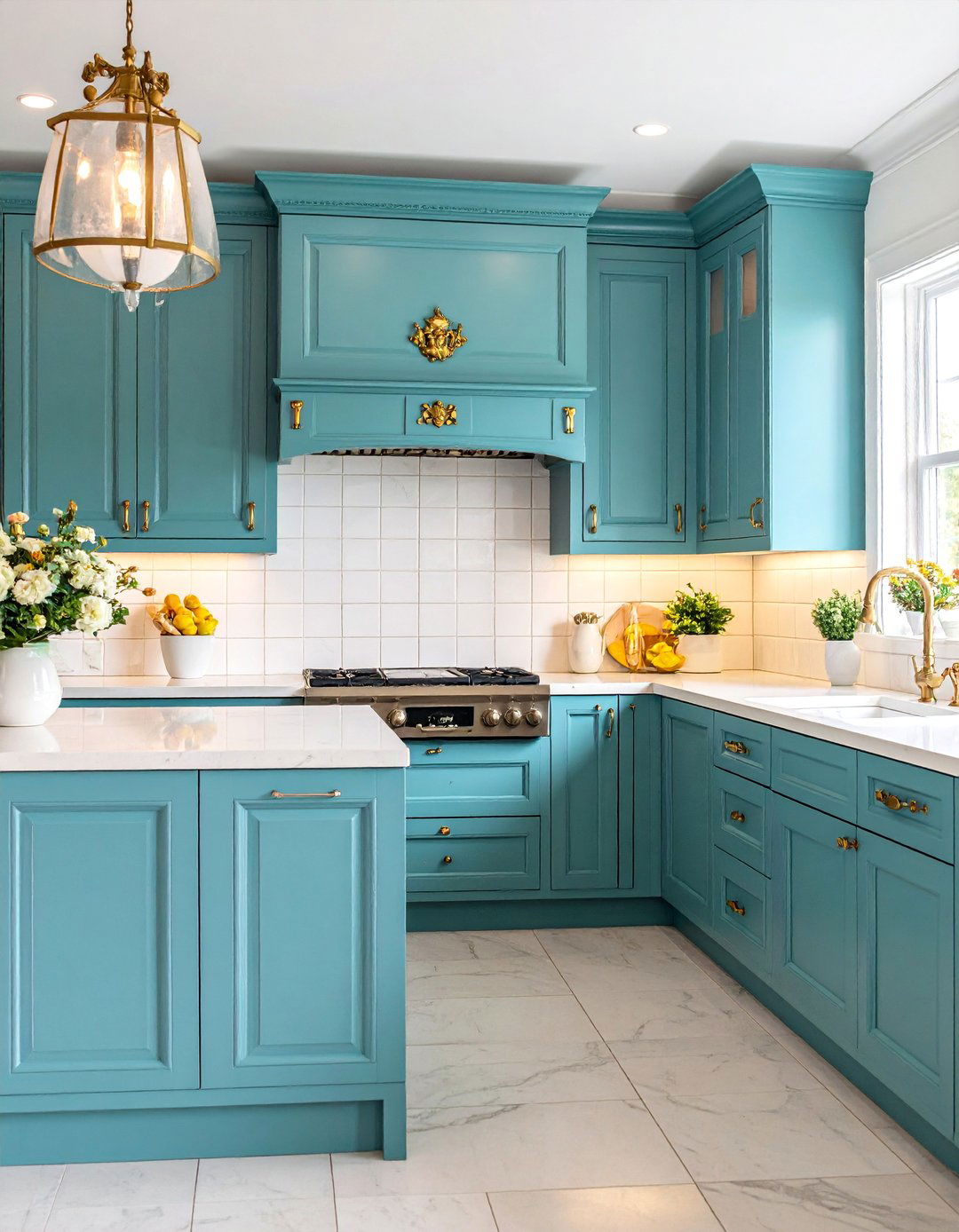 Traditional Natural Cherry Kitchen Cabinets with Crown Molding - 25 Natural Cherry Kitchen Cabinets